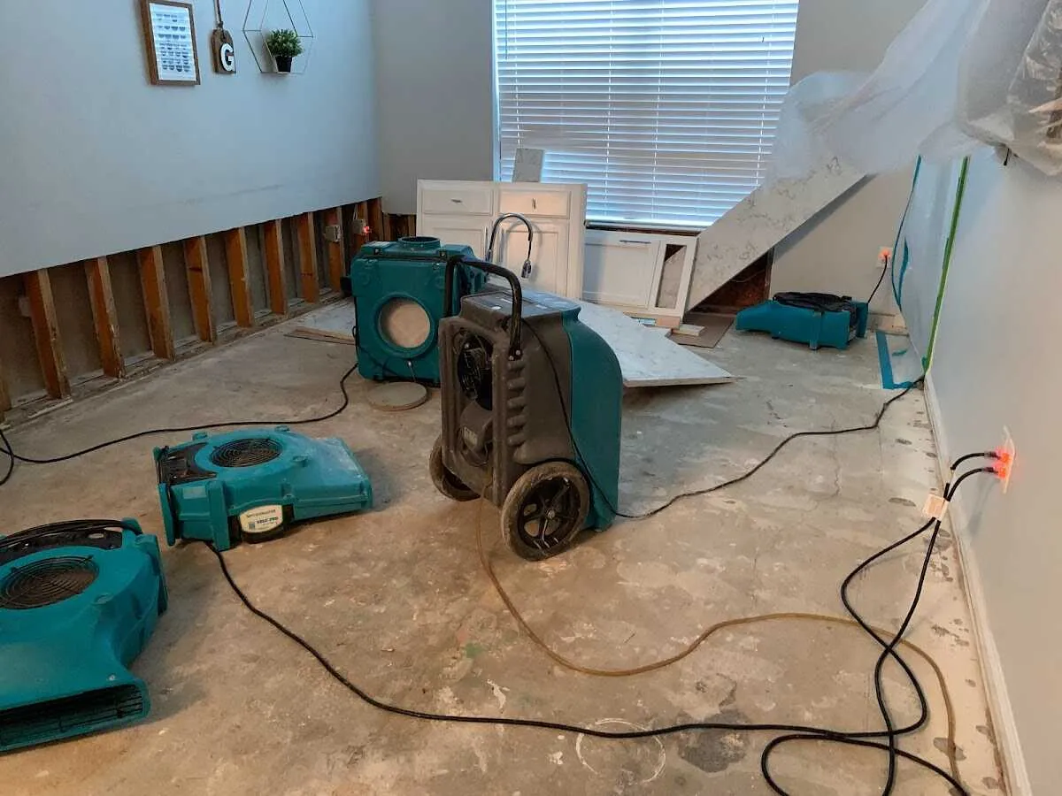 Dehumidifier in flood-cut room for Water Extraction & Removal in Horace